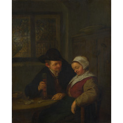A peasant courting an elderly woman A peasant courting an elderly woman