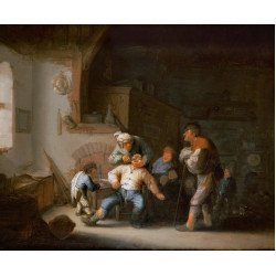 The village barber dentist extracts a tooth