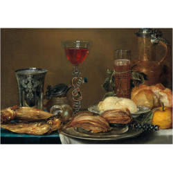 A breakfast still life with fish A breakfast still life with fish