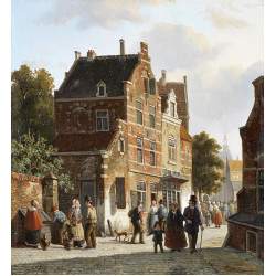 Figures in a busy street