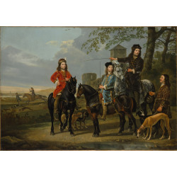 Equestrian portrait of cornelis and michiel pompe van meerdervoort with their tutor and co... Equestrian portrait of cornelis and michiel pompe van meerdervoort with their tutor and co...