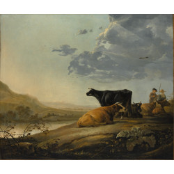 Young herdsmen with cows Young herdsmen with cows