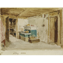 Bauernstube mit grnem ofen