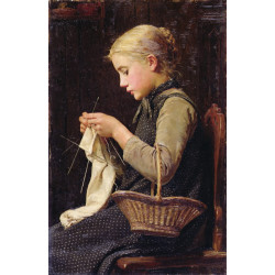Knitting girl