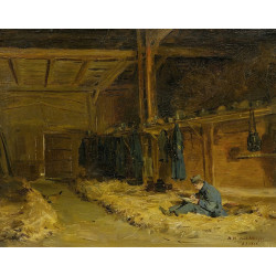 Soldat im strohlager