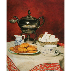 Stilleben tee und schmelzbrtchen