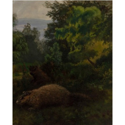 Two woodchucks in westphalian forest circa 1855