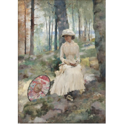 Edelfelt koivujen alla 1881