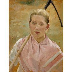 Girl with a rake