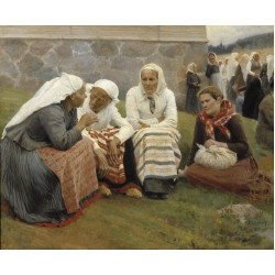 Women outside the church at ruokolahti