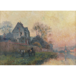 The banks of the seine and castle The banks of the seine and castle