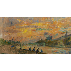 The bridge of saint peres at paris the sunset The bridge of saint peres at paris the sunset