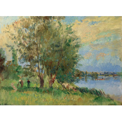 The figures on the riverbank The figures on the riverbank