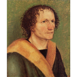 Male portrait before green base