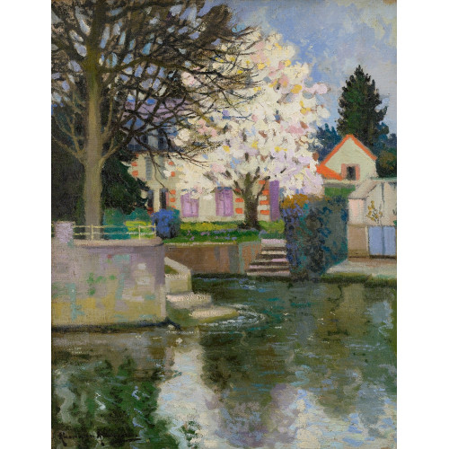 Houses on the bank of the river Houses on the bank of the river