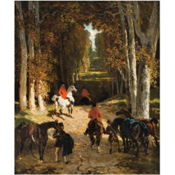 Before the departure for hunting in an alley