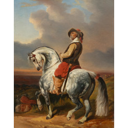 Musketier auf einem schimmel c1850