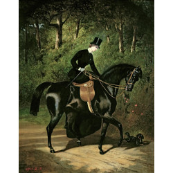 The rider kipler on her black mare