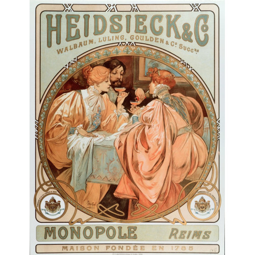 Advertising poster for heidsieck and co maison de champagne charles heidsieck
