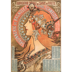 Calendar page of the year 1898 decoree of an advertising illustration