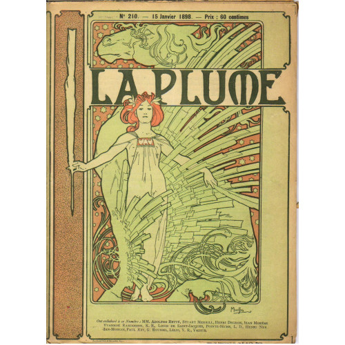 Cover composed by mucha for the french literary and artistic review la plume 1898