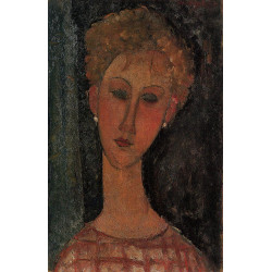 A blond wearing earrings