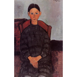 A young girl with a black overall 1918