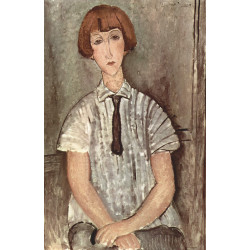 Young girl in a striped shirt 1917