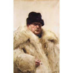 Self portrait in a wolfskin 1915