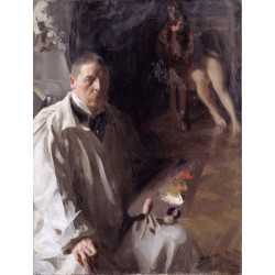 Self portrait with a model 2