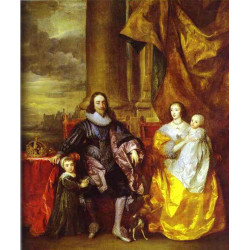 Charles i and queen henrietta maria with charles prince of wales and princess mary 1632...