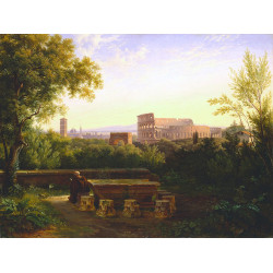 View of the colosseum from the orti farnesiani