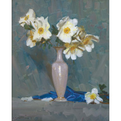 Roses in a cream vase