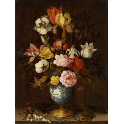 Flowers in a wan li vase