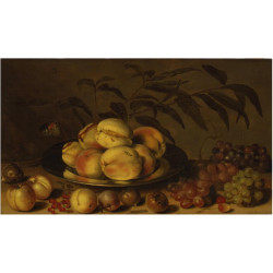 Fruit still life with a pewter dish