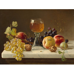 Milne ramsey marble tabletop with fruit and wineglass f