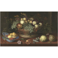 Still life with basket of fruit