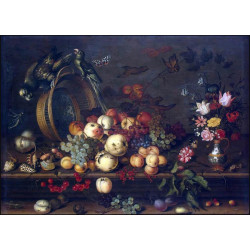 Still life with fruits shells and insects 2