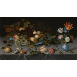 Stilleven met vruchten en bloemen