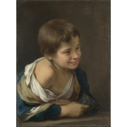 A peasant boy leaning on a sill