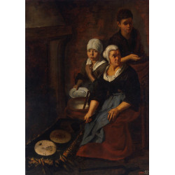 Baking of flat cakes