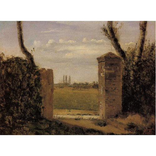 Boid guillaumi near rouen a gate flanked by two posts 1822