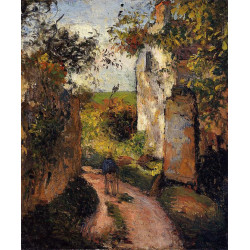 A peasant in the lane at hermitage pontoise 1876 A peasant in the lane at hermitage pontoise 1876