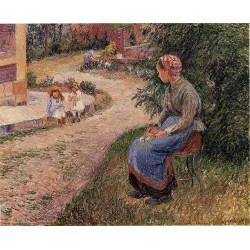 A servant seated in the garden at eragny 1884