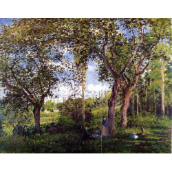 Landscape with strollers relaxing under the trees 1872