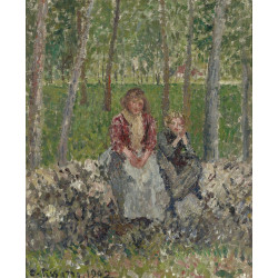 Peasants seated under the trees at moret 1902