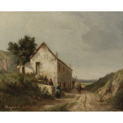 The house by the road of campagne wth figures 1856