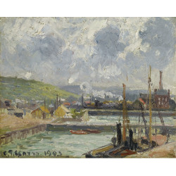 The inner harbor in bassin of the duquesne dieppe grey weather 1902