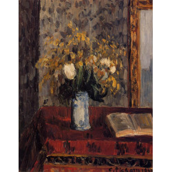 Vase of flowers tulips and garnets 1900
