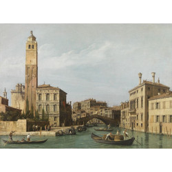 Canal view with the ponte delle guglie palazzo labia and the campanile of san geremia 1742...